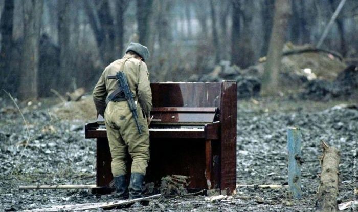 German soldier forced to play piano