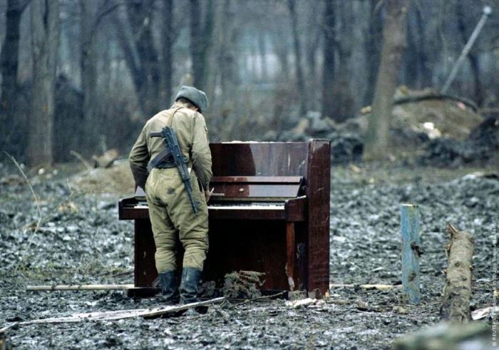 German soldier forced to play piano