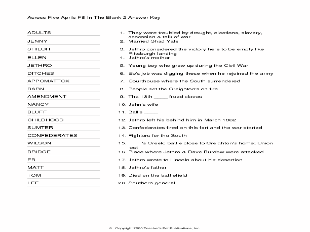 Inferring character traits answer key