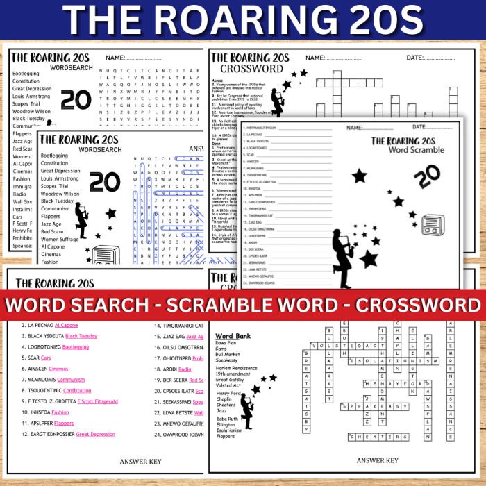 The roaring twenties worksheet answer key